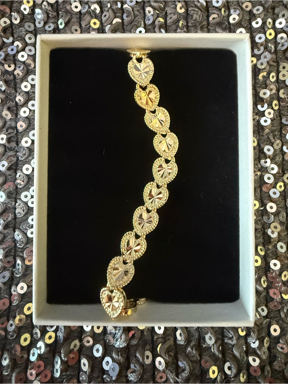 Gold Heart Link Bracelet - Women Jewelry